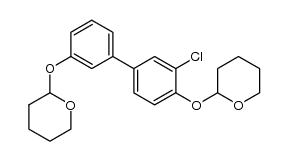 (3'-chlorobiphenyl-3,4'-diyloxy)bis(tetrahydro-2H-pyran) Structure