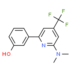 3-[6-Dimethylamino-4-(trifluoromethyl)pyridin-2-yl]phenol structure