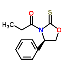 1-[(4R)-4-苯基-2-硫代-3-噁唑烷基]-1-丙酮结构式