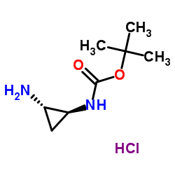 2-Methyl-2-propanyl [(1S,2S)-2-aminocyclopropyl]carbamate hydrochloride (1:1)结构式