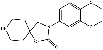3-(3,4-二甲氧基苯基)-1-恶-3,8-二氮杂螺[4.5]癸-2-酮结构式