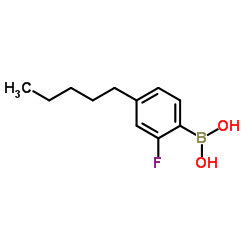 (2-Fluoro-4-pentylphenyl)boronic acid结构式