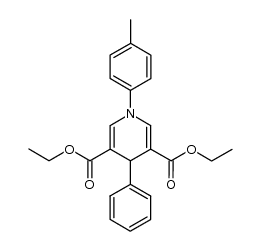 diethyl 1-(4-methylphenyl)-4-phenyl-1,4-dihydropyridine-3,5-dicarboxylate结构式