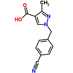 1-(4-氰基苄基)-3-甲基-1H-吡唑-4-羧酸结构式
