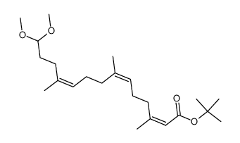 tert butyl ester of 14,14-dimethoxy-3,7,11-trimethyltetradeca-2Z,6Z,10Z-trienoic acid结构式