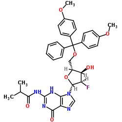 5'-O-(4,4'-二甲氧基三苯甲基)-N2-异丁酰基-2'-氟脱氧鸟苷结构式