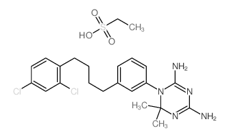 1-[3-[4-(2,4-dichlorophenyl)butyl]phenyl]-6,6-dimethyl-1,3,5-triazine-2,4-diamine; ethanesulfonic acid结构式