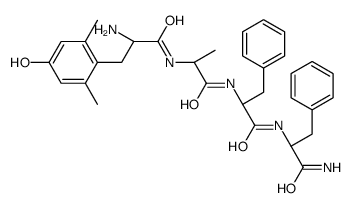 (2S)-2-[[(2S)-2-[[(2R)-2-[[(2S)-2-amino-3-(4-hydroxy-2,6-dimethylphenyl)propanoyl]amino]propanoyl]amino]-3-phenylpropanoyl]amino]-3-phenylpropanamide Structure