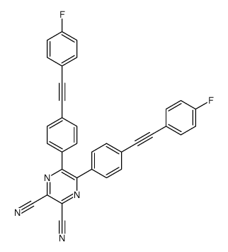 5,6-bis[4-[2-(4-fluorophenyl)ethynyl]phenyl]pyrazine-2,3-dicarbonitrile Structure