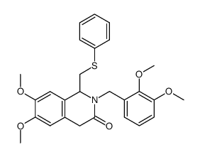 1,4-Dihydro-6,7-dimethoxy-2-(2,3-dimethoxybenzyl)-1-[(phenylsulfanyl)methyl]isoquinolin-3(2H)-one Structure