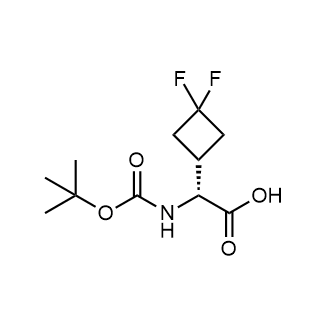 (2R)-2-(叔丁氧羰基氨基)-2-(3,3-二氟环丁基)乙酸结构式