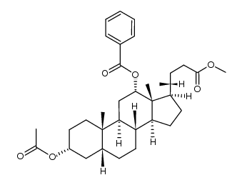 methyl 3α-acetyloxy-12α-benzoyloxy-5β-cholan-24-oate结构式