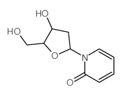 2(1H)-Pyridinone,1-(2-deoxy-b-D-erythro-pentofuranosyl)- Structure