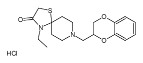 8-(2,3-dihydro-1,4-benzodioxin-3-ylmethyl)-4-ethyl-1-thia-4,8-diazaspiro[4.5]decan-3-one,hydrochloride结构式