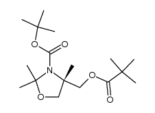 (S)-N-(tert-butoxycarbonyl)-4-(pivaloyloxy)methyl-2,2,4-trimethyloxazolidine Structure