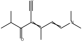 2,4-Pentadienenitrile, 5-(dimethylamino)-3-methyl-2-(2-methyl-1-oxopropyl)- Structure