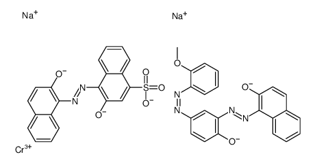 disodium,chromium(3+),1-[[5-[(2-methoxyphenyl)diazenyl]-2-oxidophenyl]diazenyl]naphthalen-2-olate,3-oxido-4-[(2-oxidonaphthalen-1-yl)diazenyl]naphthalene-1-sulfonate结构式