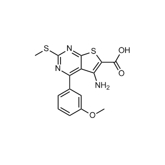 5-Amino-4-(3-methoxyphenyl)-2-(methylthio)thieno[2,3-d]pyrimidine-6-carboxylicacid Structure