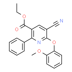 Ethyl 5-cyano-6-(2-methoxyphenoxy)-2-phenylnicotinate picture