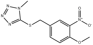 5-(4-甲氧基-3-硝基-苄基硫基)-1-甲基-1H-四唑结构式
