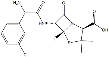 6α-[[Amino(3-chlorophenyl)acetyl]amino]penicillanic acid结构式
