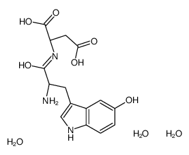 (2S)-2-[[(2S)-2-amino-3-(5-hydroxy-1H-indol-3-yl)propanoyl]amino]butanedioic acid,trihydrate结构式