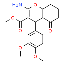 Methyl 2-amino-4-(3,4-dimethoxyphenyl)-5-oxo-5,6,7,8-tetrahydro-4H-chromene-3-carboxylate结构式