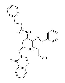 benzyl {2-benzyloxy-5-hydroxy-1-[2-hydroxy-3-(4-oxo-4H-quinazolin-3-yl)propyl]-pentyl}carbamate Structure