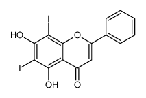 5,7-dihydroxy-6,8-diiodo-2-phenylchromen-4-one结构式