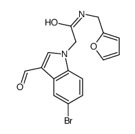 2-(5-Bromo-3-formyl-1H-indol-1-yl)-N-(2-furylmethyl)acetamide Structure