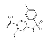 2-methoxy-4-[N-methyl-N-(p-toluenesulfonyl)]aminobenzoic acid结构式