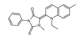 5-(1-ethyl-6-methylquinolin-2-ylidene)-1-methyl-3-phenyl-2-sulfanylideneimidazolidin-4-one Structure