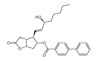 [1,1'-Biphenyl]-4-carboxylic acid-(3aR,4R,5R,6aS)-hexahydro-4-[(1E,3S)-3-hydroxy-1-octen-1-yl]-2-oxo-2H-cyclopenta[b]furan-5-yl ester结构式
