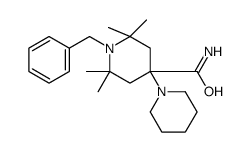 1-benzyl-2,2,6,6-tetramethyl-4-piperidin-1-ylpiperidine-4-carboxamide结构式