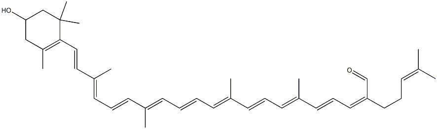 3-Hydroxy-β,ψ-caroten-18'-al结构式