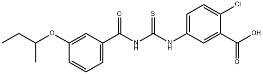 2-chloro-5-[[[[3-(1-methylpropoxy)benzoyl]amino]thioxomethyl]amino]-benzoic acid结构式