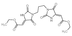 Acetic acid,2,2'-[1,3-propanediylbis(2,5-dioxo-1-imidazolidinyl-4-ylidene)]bis-, diethylester (9CI) structure