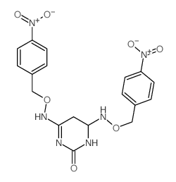 2(1H)-Pyrimidinone,5,6-dihydro-4,6-bis[[(4-nitrophenyl)methoxy]amino]- structure