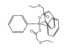 triphenyl-l5-bismuthanediyl bis(2-(ethylthio)acetate) Structure