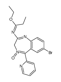 N-(7-bromo-4-oxy-5-pyridin-2-yl-3H-benzo[e][1,4]diazepin-2-yl)-propionimidic acid ethyl ester Structure
