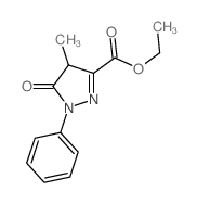 1H-Pyrazole-3-carboxylicacid, 4,5-dihydro-4-methyl-5-oxo-1-phenyl-, ethyl ester结构式