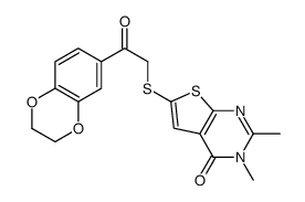 Thieno[2,3-d]pyrimidin-4(1H)-one, 2-[[2-(2,3-dihydro-1,4-benzodioxin-6-yl)-2-oxoethyl]thio]-5,6-dimethyl- (9CI) structure