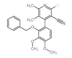 2-chloro-4-(3,4-dimethoxy-2-phenylmethoxy-phenyl)-5,6-dimethyl-pyridine-3-carbonitrile structure