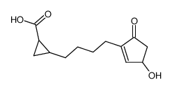 2-[4-(3-Hydroxy-5-oxo-cyclopent-1-enyl)-butyl]-cyclopropanecarboxylic acid结构式