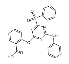 2-(4-anilino-6-benzenesulfonyl-[1,3,5]triazin-2-yloxy)-benzoic acid Structure