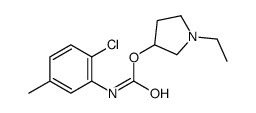 2-Chloro-5-methylcarbanilic acid 1-ethyl-3-pyrrolidinyl ester structure