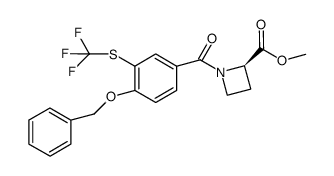1-(4-benzyloxy-3-trifluoromethylthiobenzoyl)azetidine-2R-carboxylic acid methyl ester结构式