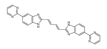 6-pyrimidin-2-yl-2-[4-(6-pyrimidin-2-yl-1H-benzimidazol-2-yl)buta-1,3-dienyl]-1H-benzimidazole结构式