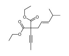 diethyl 2-(4-methylpent-2-enyl)-2-prop-1-ynylpropanedioate结构式