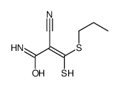 2-cyano-3-propylsulfanyl-3-sulfanylprop-2-enamide结构式